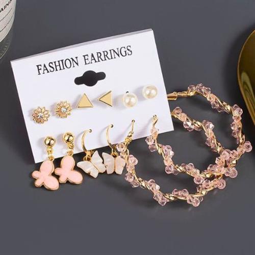Set Of 12 Korean Earrings | Stylish Lightweight Combo for Women and Girls - 